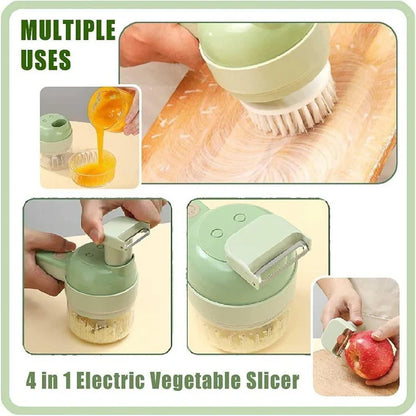 4-in-1 Electric Choppers - Multi-Function Food Processor, Mini Chopper, Garlic Masher, Slicer & Dicer