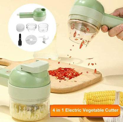 4-in-1 Electric Choppers - Multi-Function Food Processor, Mini Chopper, Garlic Masher, Slicer & Dicer